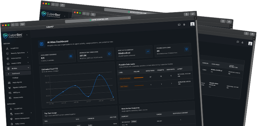 Abstract overview of AI Atlas endpoint monitoring signals