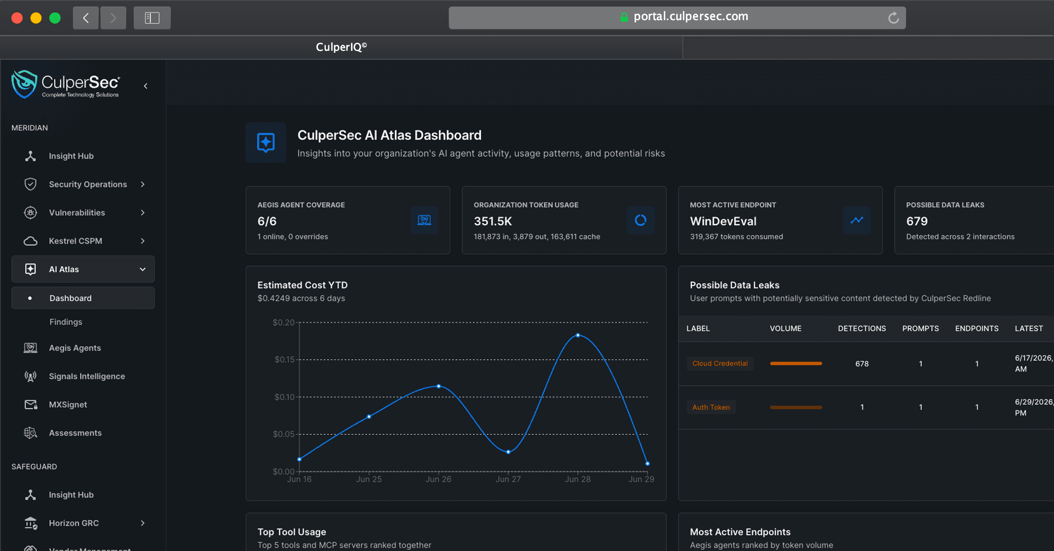 CulperIQ Meridian AI Atlas workspace