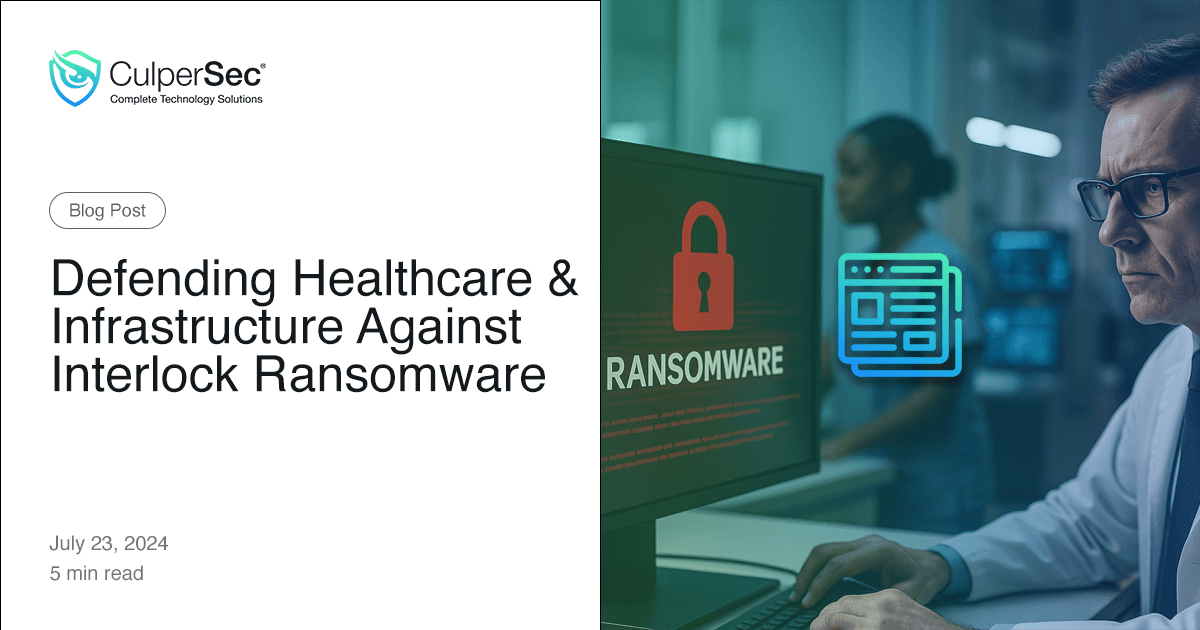 Image of a doctor looking at a computer screen that has ransomware on it