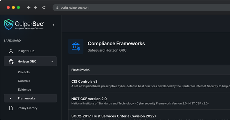 Horizon GRC Dashboard